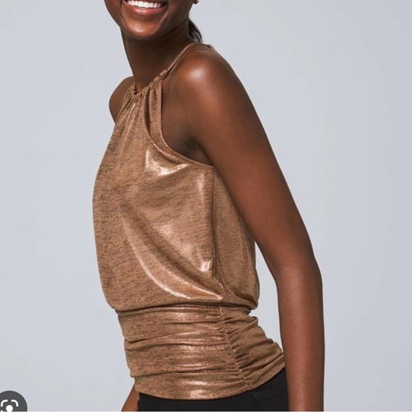 WHBM Metallic Copper  Banded Halter Top -XS - Picture 3 of 12